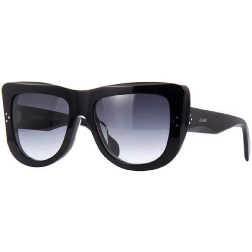 CELINE Black/Grey GradientSquare Acetate Polarized Sunglasses CL40157U